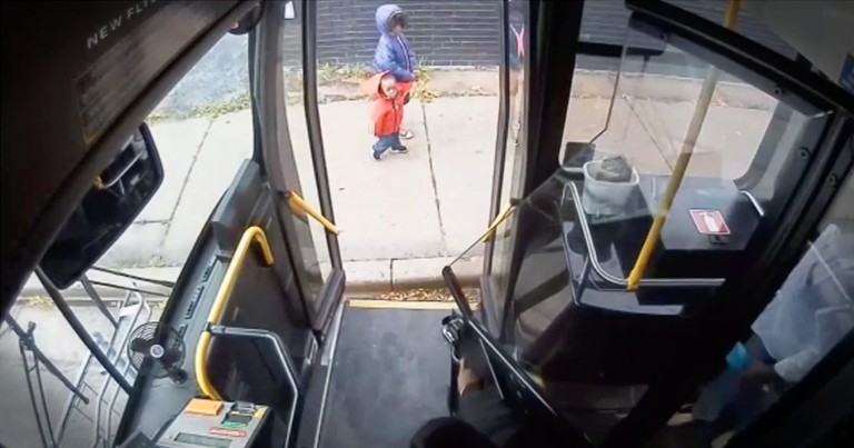 Savvy Bus Driver Saves 2 Little Children From A Dangerous Situation