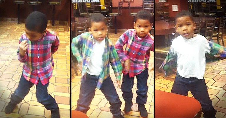 Twin Boys Have Adorable Dance Off At McDonald's