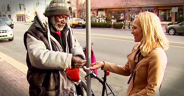 Homeless Man Receives Amazing Gift After Woman Drops Engagement Ring In His Cup