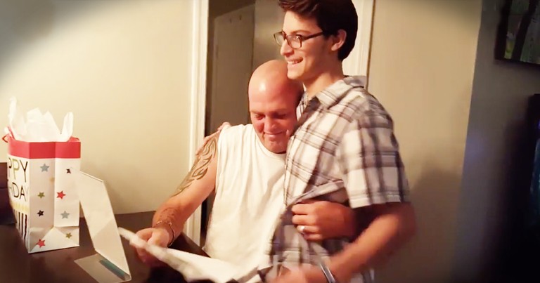 Step Dad Cries When Son Gives Him Adoption Papers For His Birthday