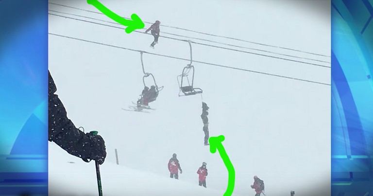This Rescue Of A Man Hanging From A Ski Lift While Unconscious Is Miraculous