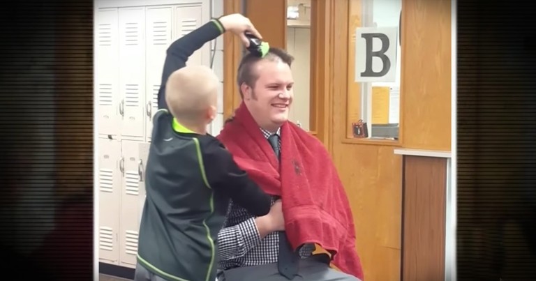 Principal Shaved His Head In School To Support A Bullied Little Boy