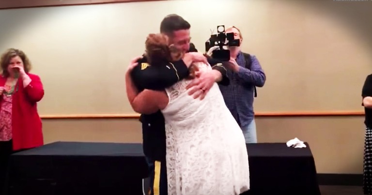Soldier Son Surprises His Mom At Her Nursing School Graduation In The Sweetest Reunion