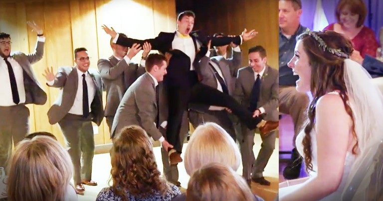 Groom Puts Down The Mic And His Groomsmen Join Him For A Hilariously Adorable Surprise