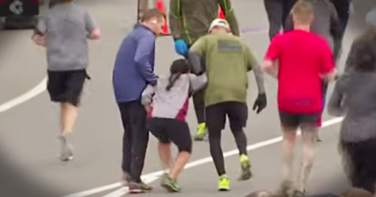 Woman Collapses Just Feet From The Finish Line And Total Strangers Do The Incredible To Help Her