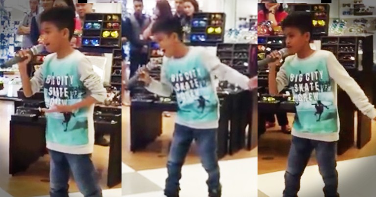 Little Boy With A Big Voice Wows Shoppers In This Impromptu Performance