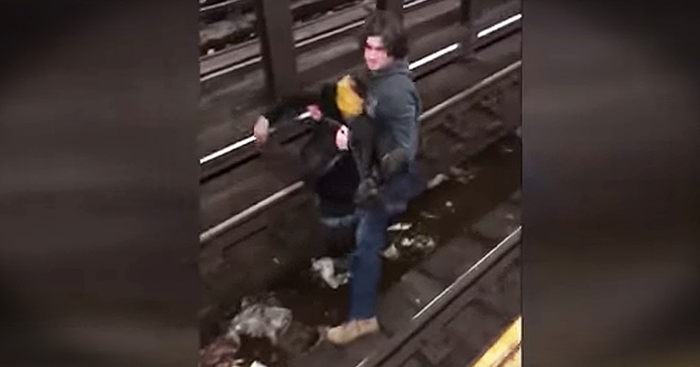Man Jumps Onto Tracks To Save Stranger 67 Seconds Before Train Passes