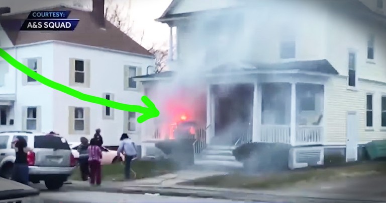 UPS Guy Saves A Family From A Fire And The Footage Is Incredible