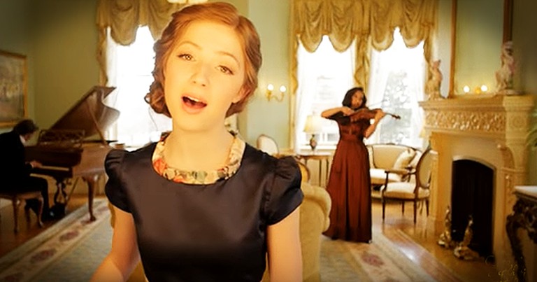 Young Girl Sings Stunning Rendition Of 'The Prayer' With Violin 