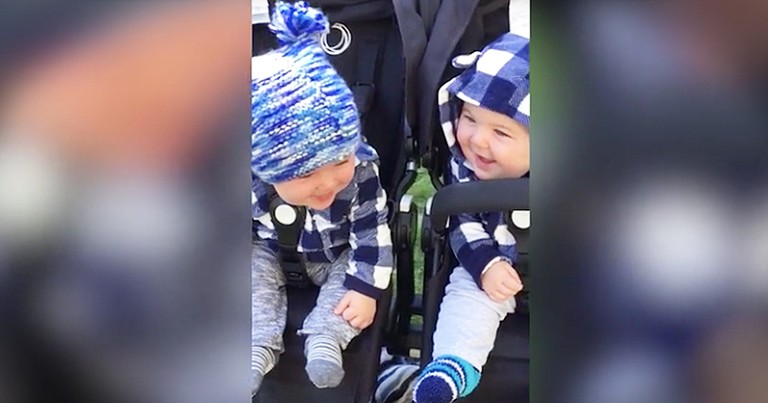 Sweet Baby Siblings Can't Stop Giggling At Each Other