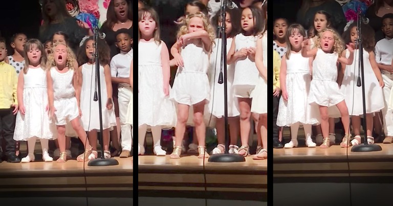 Little Girl Steals The Show At School Concert