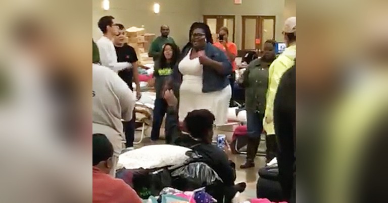 Hurricane Survivors Belt Out Worship Song In Shelter