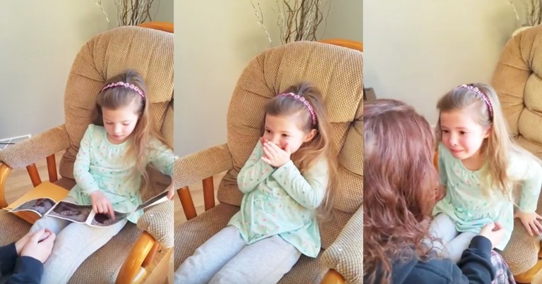 Mom Brings Little Girl To Tears During Pregnancy Reveal