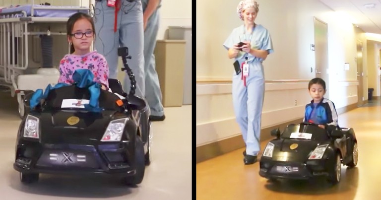 Hospital Kids Drive Adorable Miniature Luxury Cars To Procedures