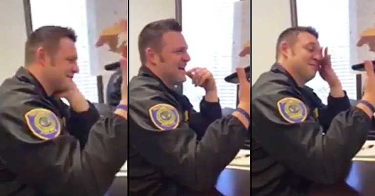 Police Officer Overcome With Emotion As Daughter Sings