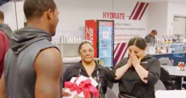 NFL Football Player Gives Away His First Paycheck