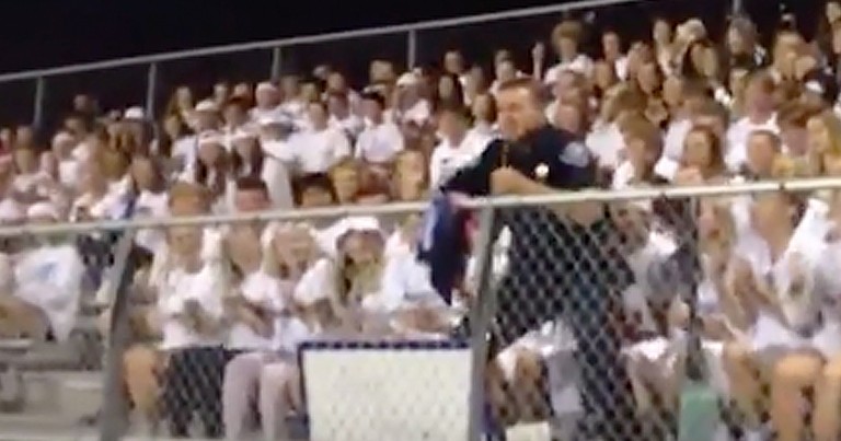Police Officer Leads High Schoolers In Hilarious Football Cheer
