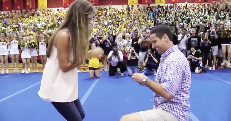 Teacher Turns High School Pep Rally Into Amazing Marriage Proposal