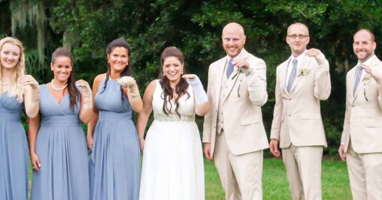 Bridal Party's Thoughtful Gesture To Injured Bride On Wedding Day 