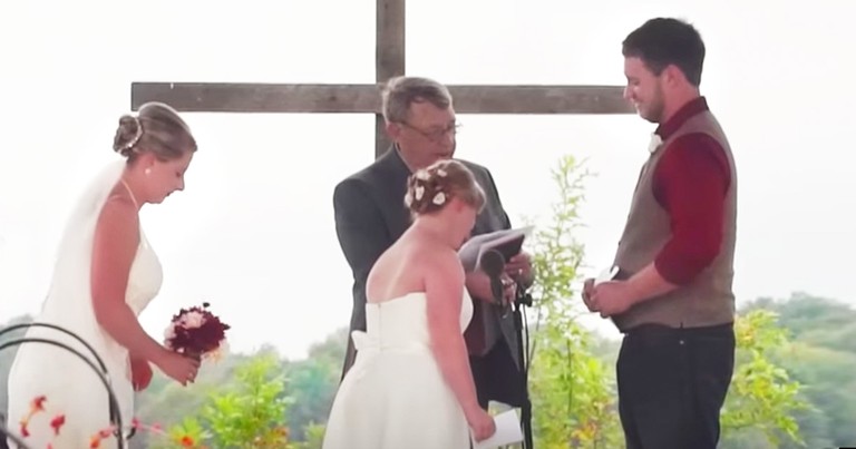 Groom And Sister Of The Bride Exchange Special Vows