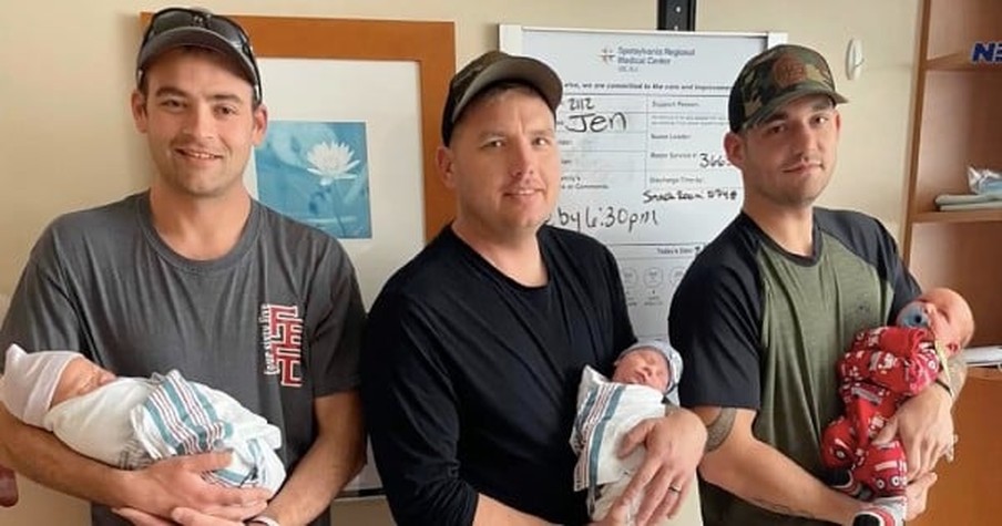 3 Firefighters Who Work Together Become Dads On The Same Day At The Same Hospital