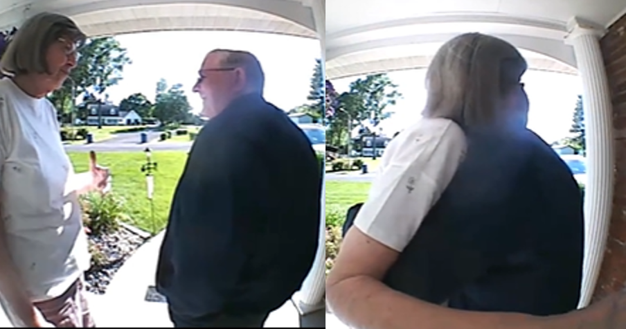 Husband's Loving Words to Wife Caught on Doorbell Camera