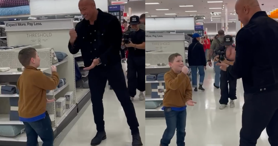 Dwayne Johnson Has Adorable Rock, Paper, Scissors Challenge With Kid in Target