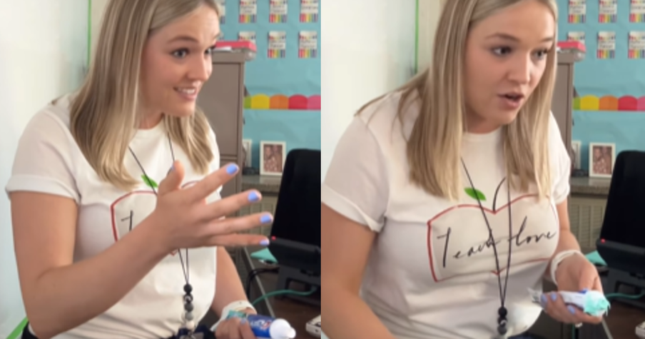 Elementary Teacher Talks About the Power of Words and Kindness By Using Toothpaste