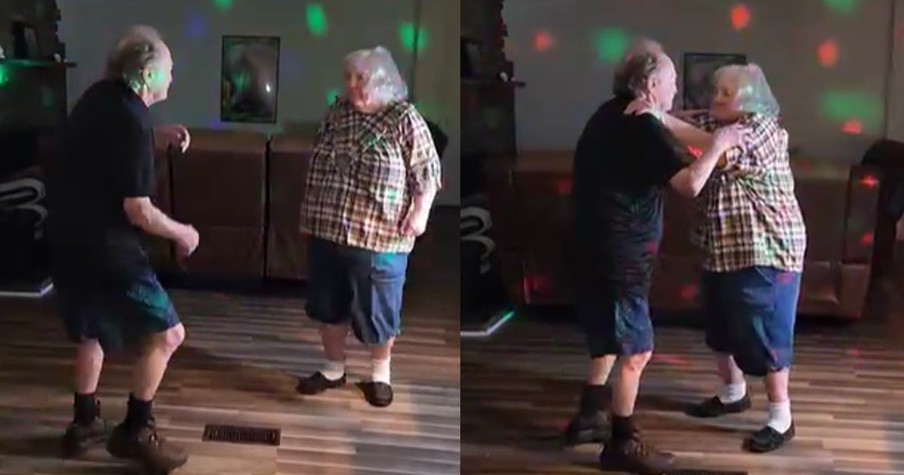 Dancing Elderly Couple Shows Pure Joy When Grooving to 'Livin' On A Prayer'