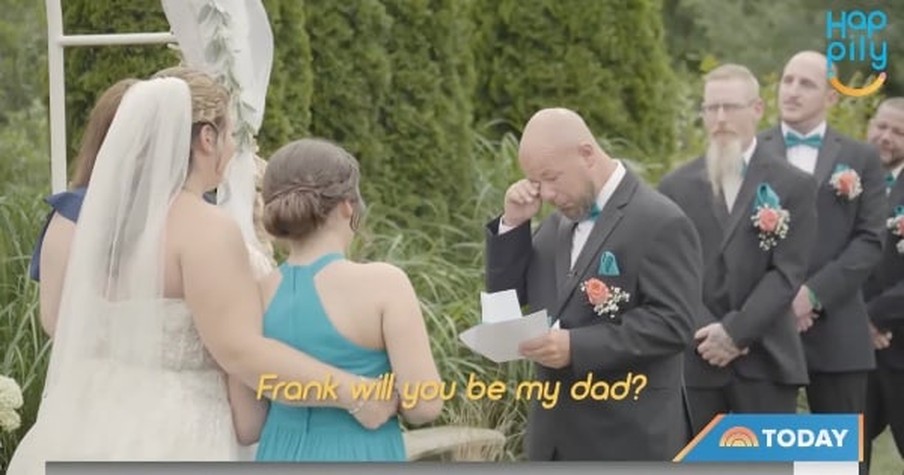 Tear-Jerking Moment 12-Year-Old Bridesmaid Stops Wedding And Asks Groom To Be Her Dad