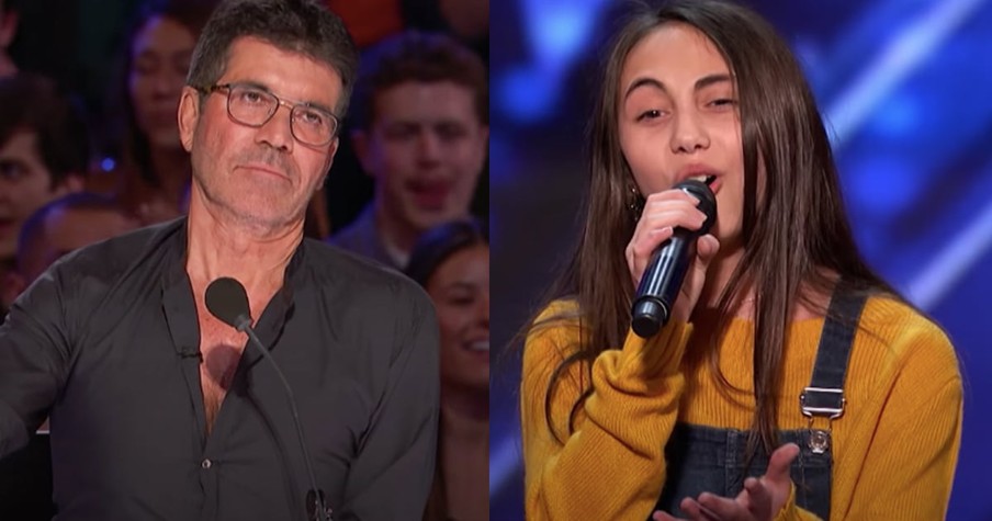 Simon Cowell Stops 12-Year-Old Ashley Marina Twice And She Comes Back with an Original Song