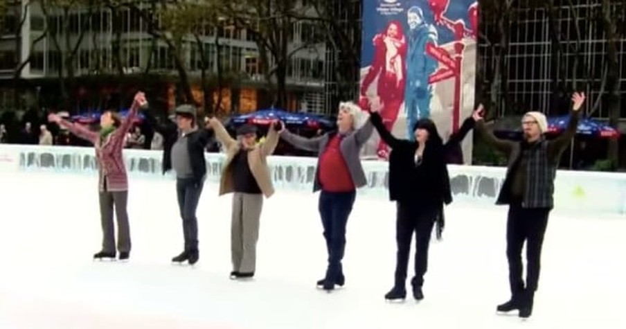 Instructor Thinks She's Teaching Beginners But Turns Out It's 6 Olympic Ice Skaters In Disguise