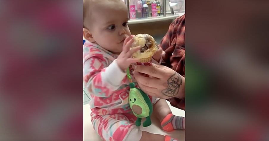 9-Month-Old Baby Tasting Ice Cream For The First Time Has The Whole Internet Cracking Up