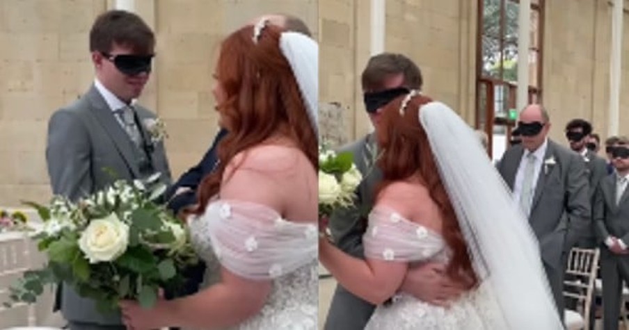 Blind Bride Asks Groom and Wedding Guests to Wear a Blindfold to Experience Her World