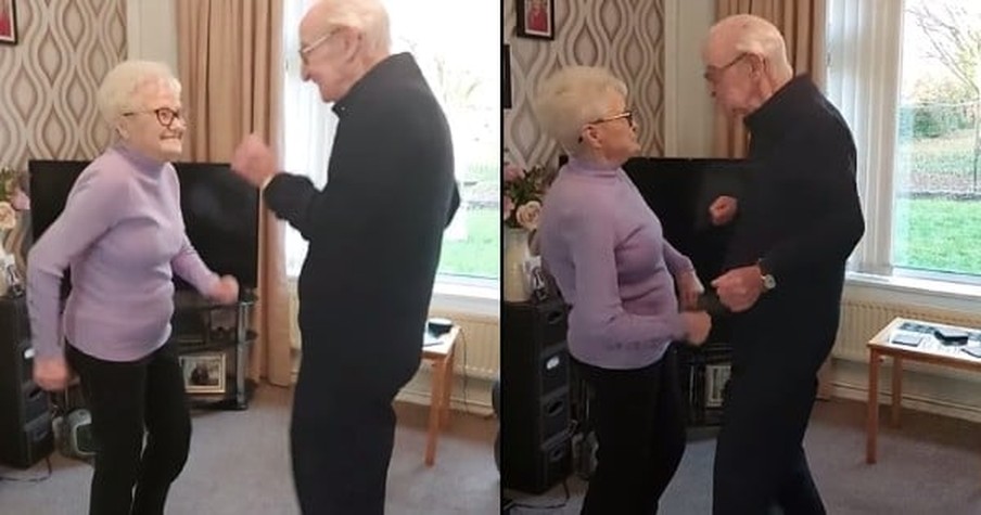 Sweet Elderly Couple Boogies To 'Hit The Road Jack' And Have They Got Some Moves