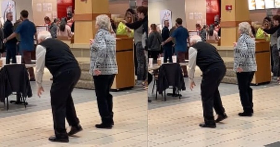 Elderly Couple Starts Dancing at the Mall Food Court and Their Moves Are Seriously Impressive