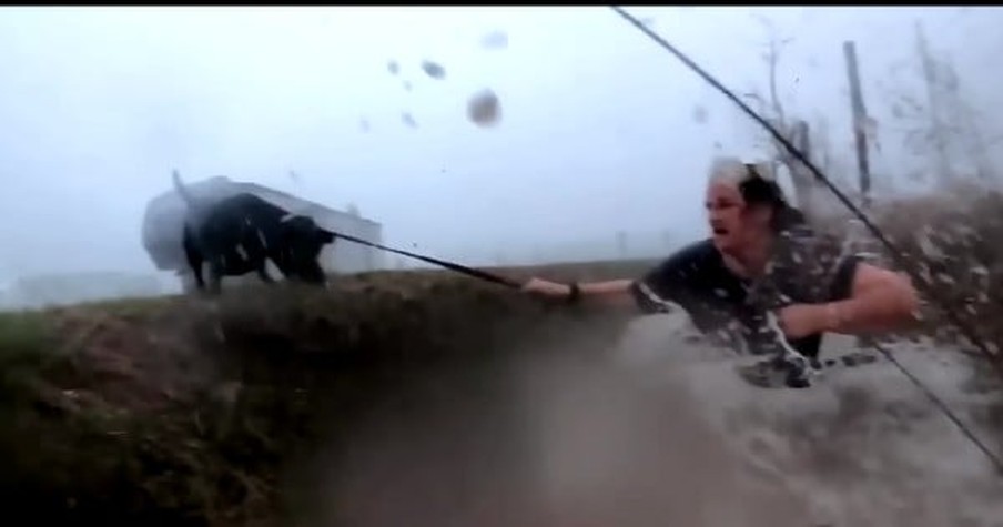 Family Flees Vehicle And Jumps Into A Ditch To Escape A Tornado