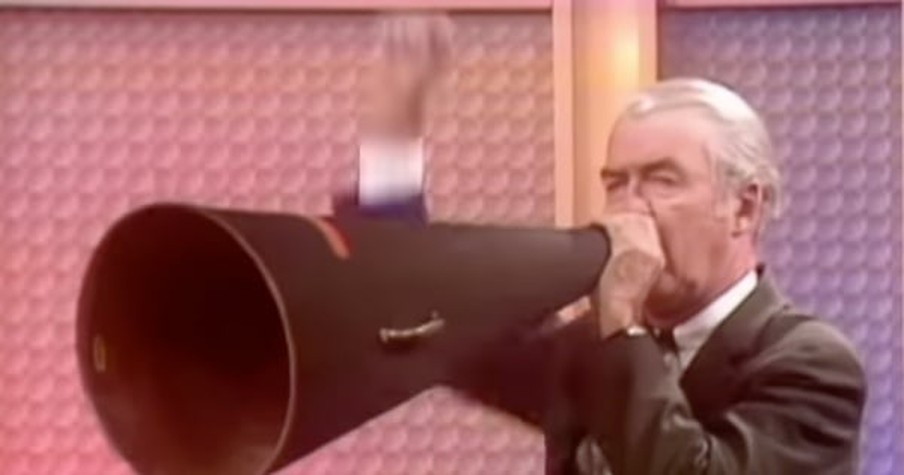 Actor Jimmy Stewart Revisits His Princeton Cheerleader Days with Cheer on Johnny Carson