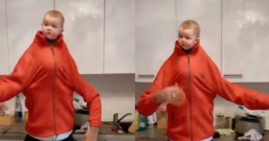 Man Combines His Body With Infant's Head And Has Internet In Stitches With Kitchen Dance