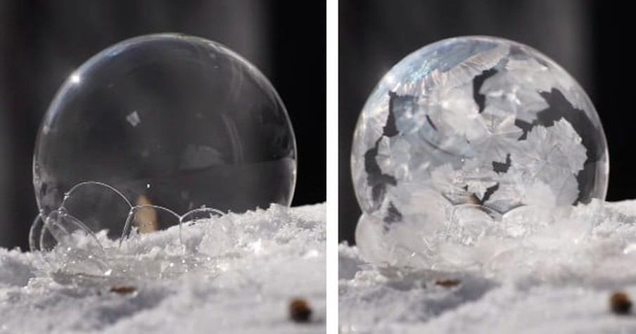 Riveting Time-Lapse Captures Bubble Freezing Just Moments After Forming