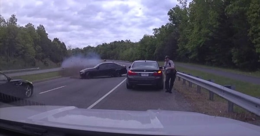 Fairfax County Police Officer Was Almost Hit by Car but Must've Had an Angel on His Side