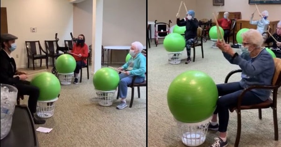 A Group Of Seniors Are Rocking It In A Drumstick Exercise Class And It Has Them Going Viral