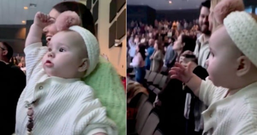 Sadie Robertson's Daughter Throws Her Hands In The Air To Worship The Lord