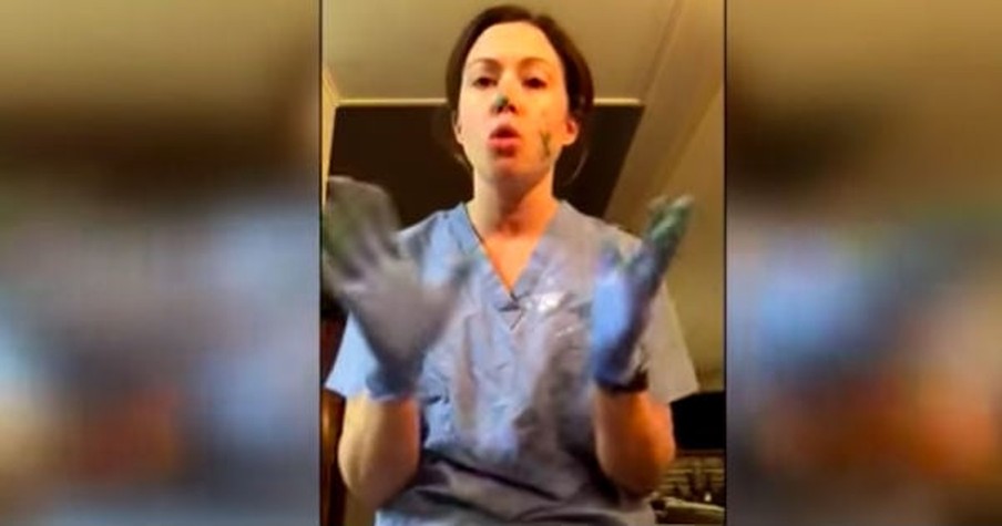 Nurse Uses Paint To Show How Germs Spread, Even When Wearing Gloves