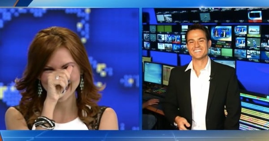 News Anchor Is Completely Caught Off Guard As Weatherman Proposes During Live TV