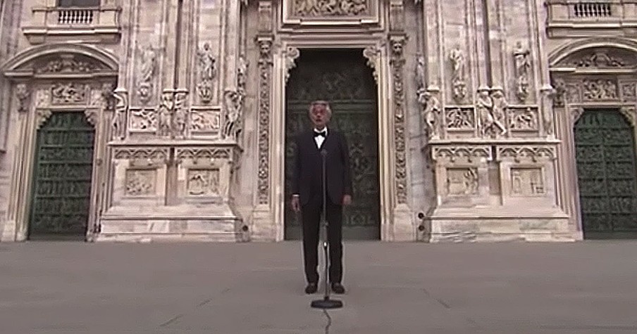 Andrea Bocelli 'Amazing Grace' Takes On An Eerily Beautiful Quality As He Sings In An Empty Plaza