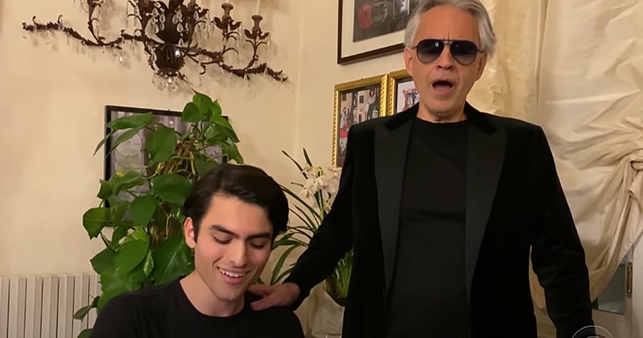 Andrea Bocelli And Son Matteo Perform Quarantine Duet Of 'Fall On Me' And It's Powerful