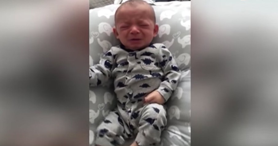 Crying Baby Is Soothed When He Smells Mom's Shirt