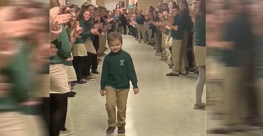 Cheering Students Line the Halls for 6-Year-Old's Return to School After Beating Cancer