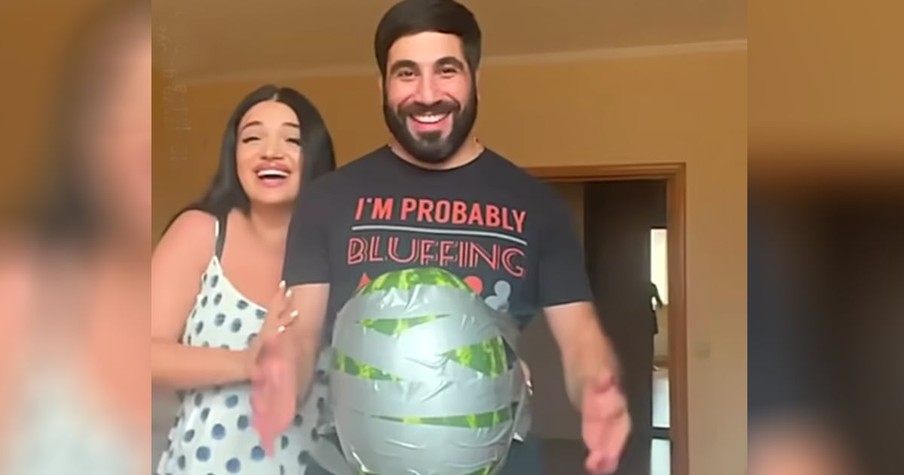 Dad-To-Be Wants To Know What It's Like To Be Pregnant So He Grabs A Watermelon And Tape